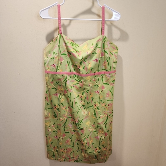 Amanda Smith Cotton Floral Strappy Fitted dress size  16 - Picture 10 of 11